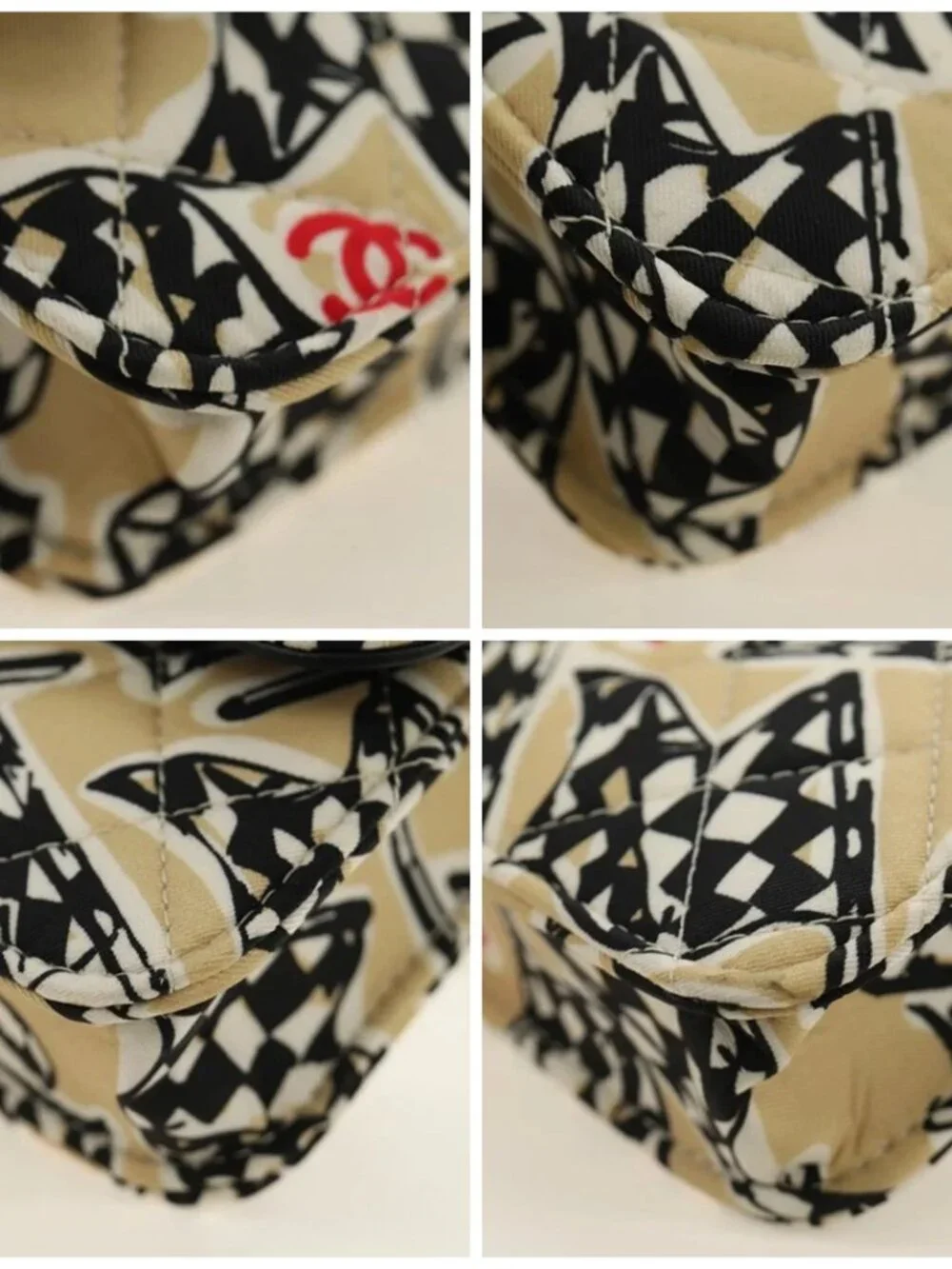 CHANEL Mini Matelasse Chain Shoulder Pouch Satin Beige Silver CC Auth 188736M